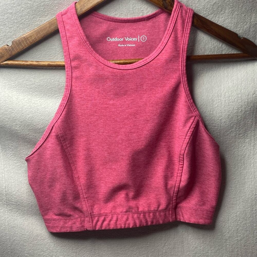 Outdoor Voices heather pink bra top size small